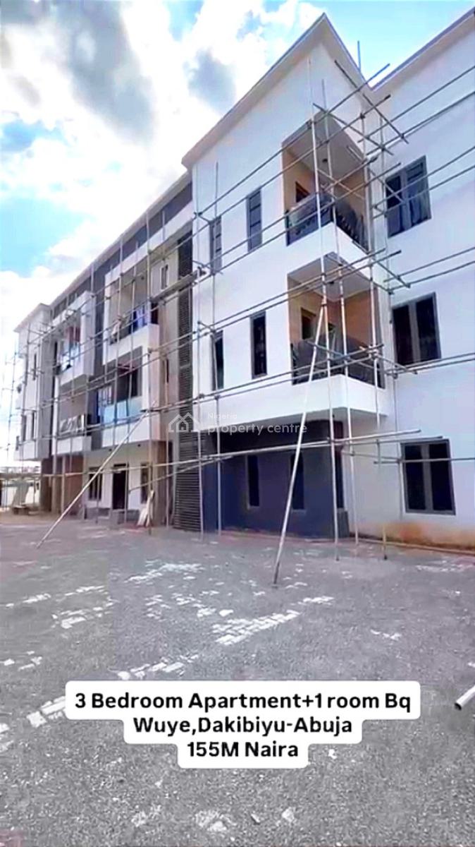 3 Bedrooms Apartment with Bq, By Dakibiyu, Wuye, Abuja, Flat / Apartment for Sale