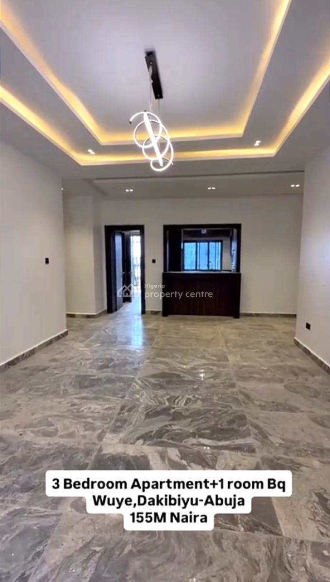 3 Bedrooms Apartment with Bq, By Dakibiyu, Wuye, Abuja, Flat / Apartment for Sale