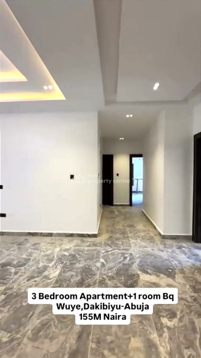 3 Bedrooms Apartment with Bq, By Dakibiyu, Wuye, Abuja, Flat / Apartment for Sale