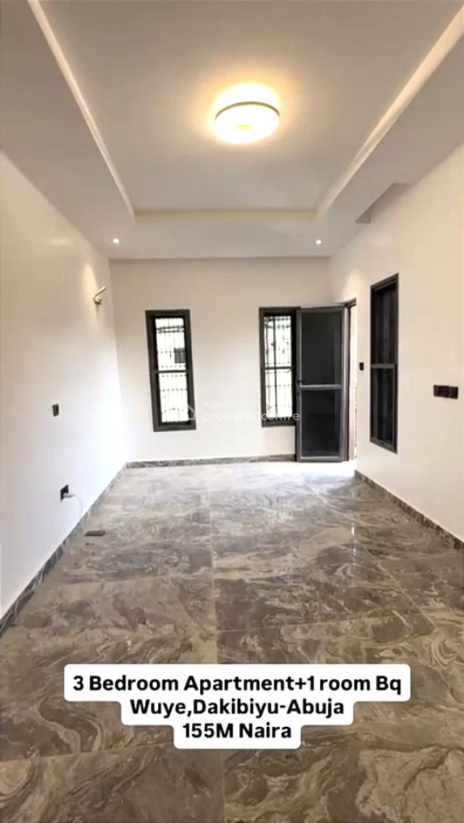 3 Bedrooms Apartment with Bq, By Dakibiyu, Wuye, Abuja, Flat / Apartment for Sale