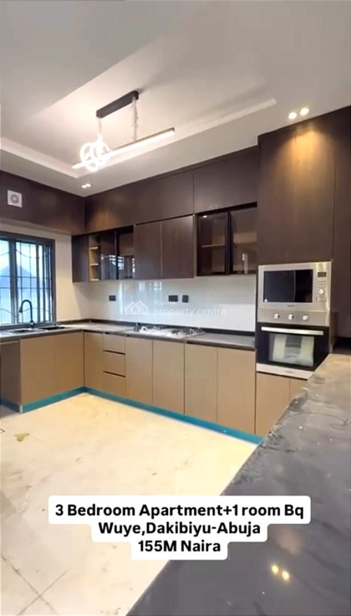3 Bedrooms Apartment with Bq, By Dakibiyu, Wuye, Abuja, Flat / Apartment for Sale