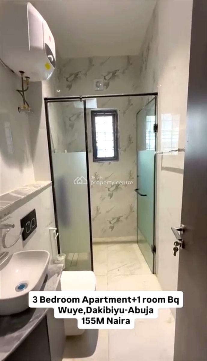 3 Bedrooms Apartment with Bq, By Dakibiyu, Wuye, Abuja, Flat / Apartment for Sale
