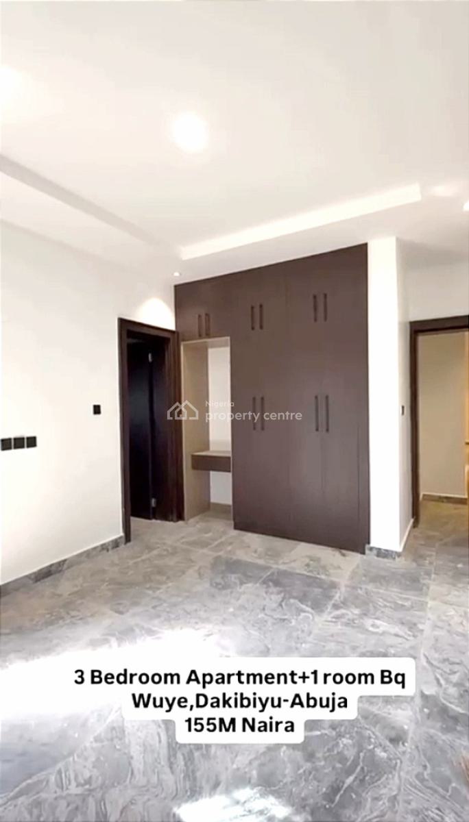 3 Bedrooms Apartment with Bq, By Dakibiyu, Wuye, Abuja, Flat / Apartment for Sale