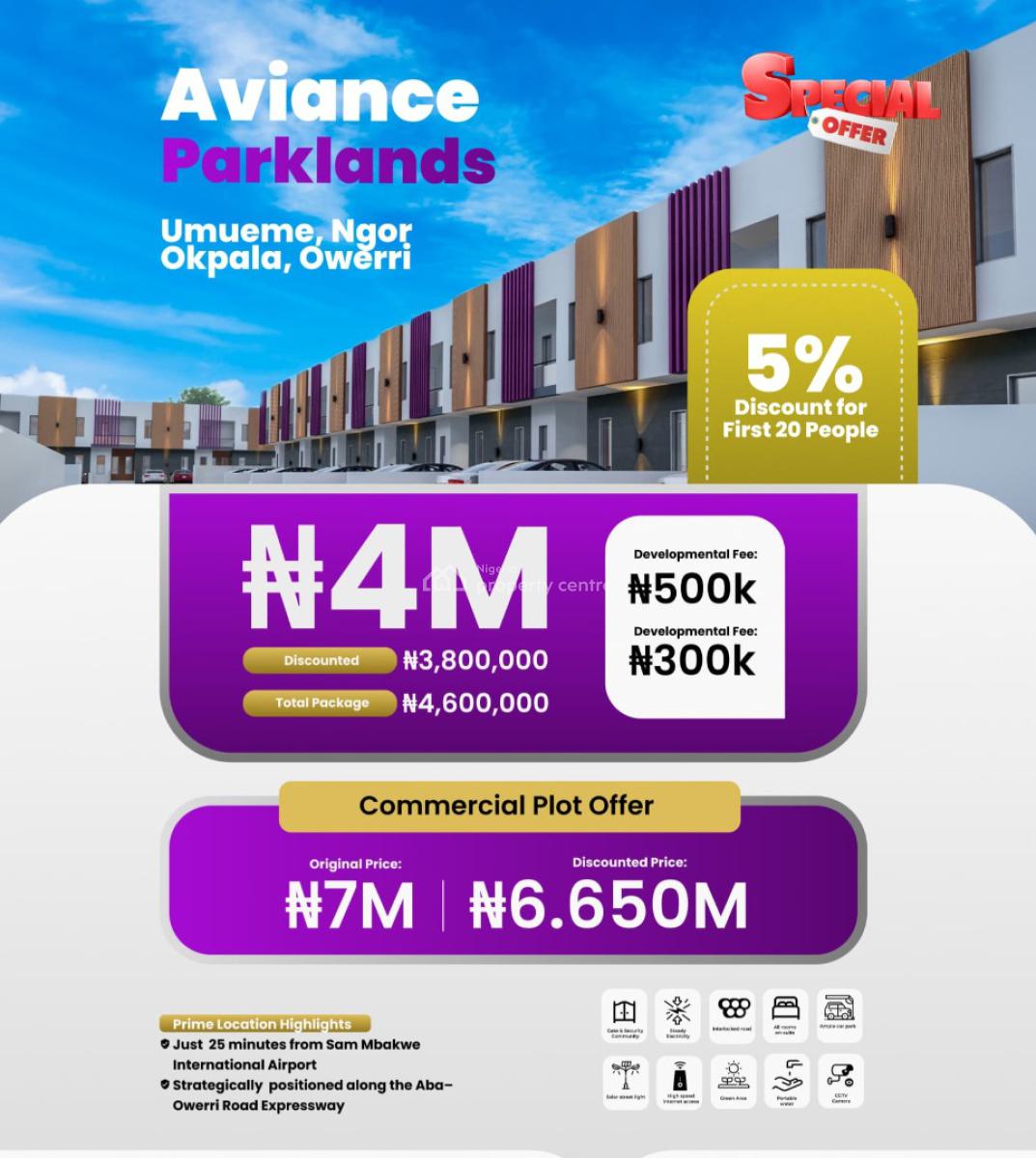 Affordable and Verified Dry Land, Aviance Pakland Along Aba-owerri Road Expressway, Ngor Okpala, Imo, Mixed-use Land for Sale