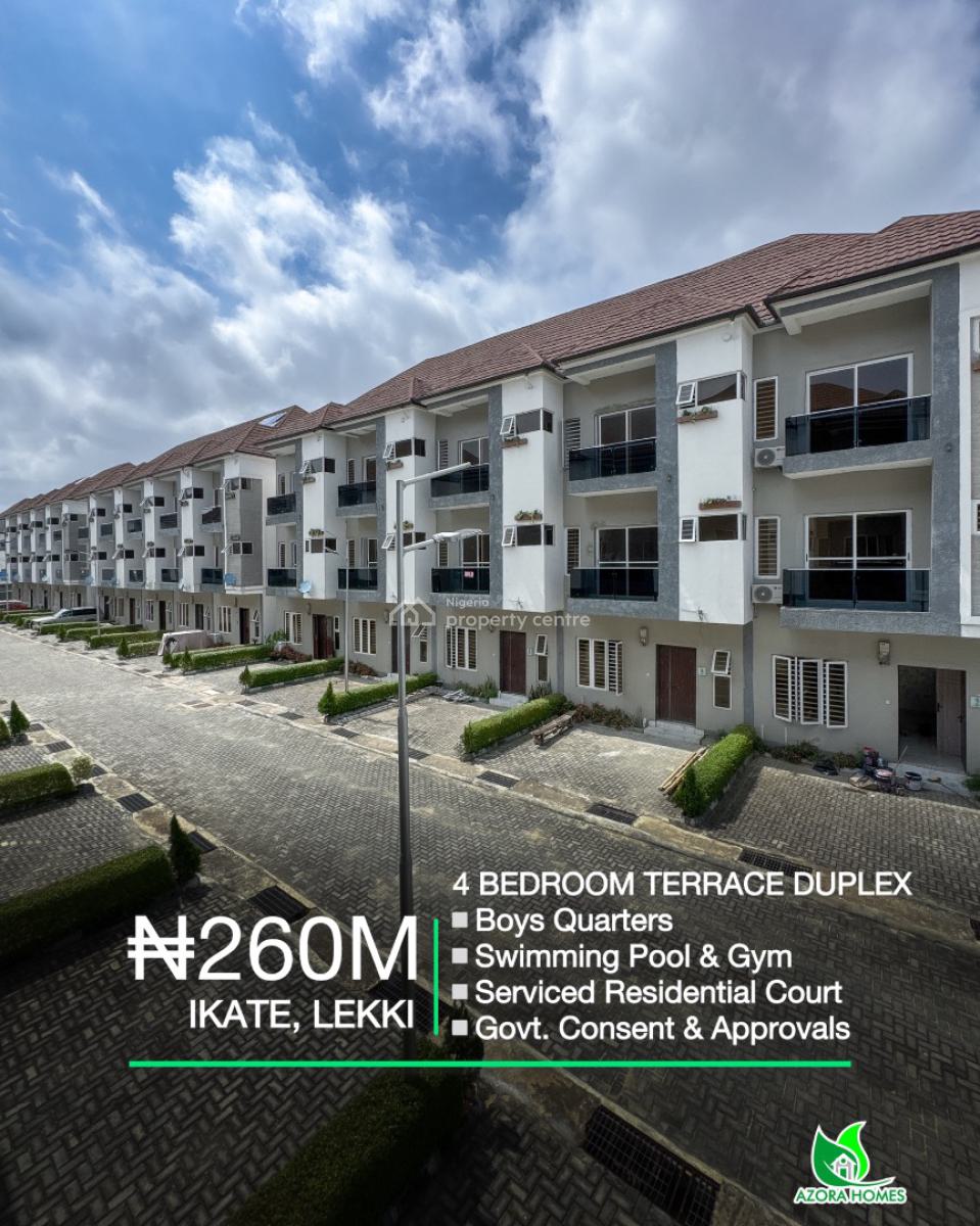 Four Bedroom Terraced Duplex with Bq, Ikate Elegushi, Lekki, Lagos, Terraced Duplex for Sale