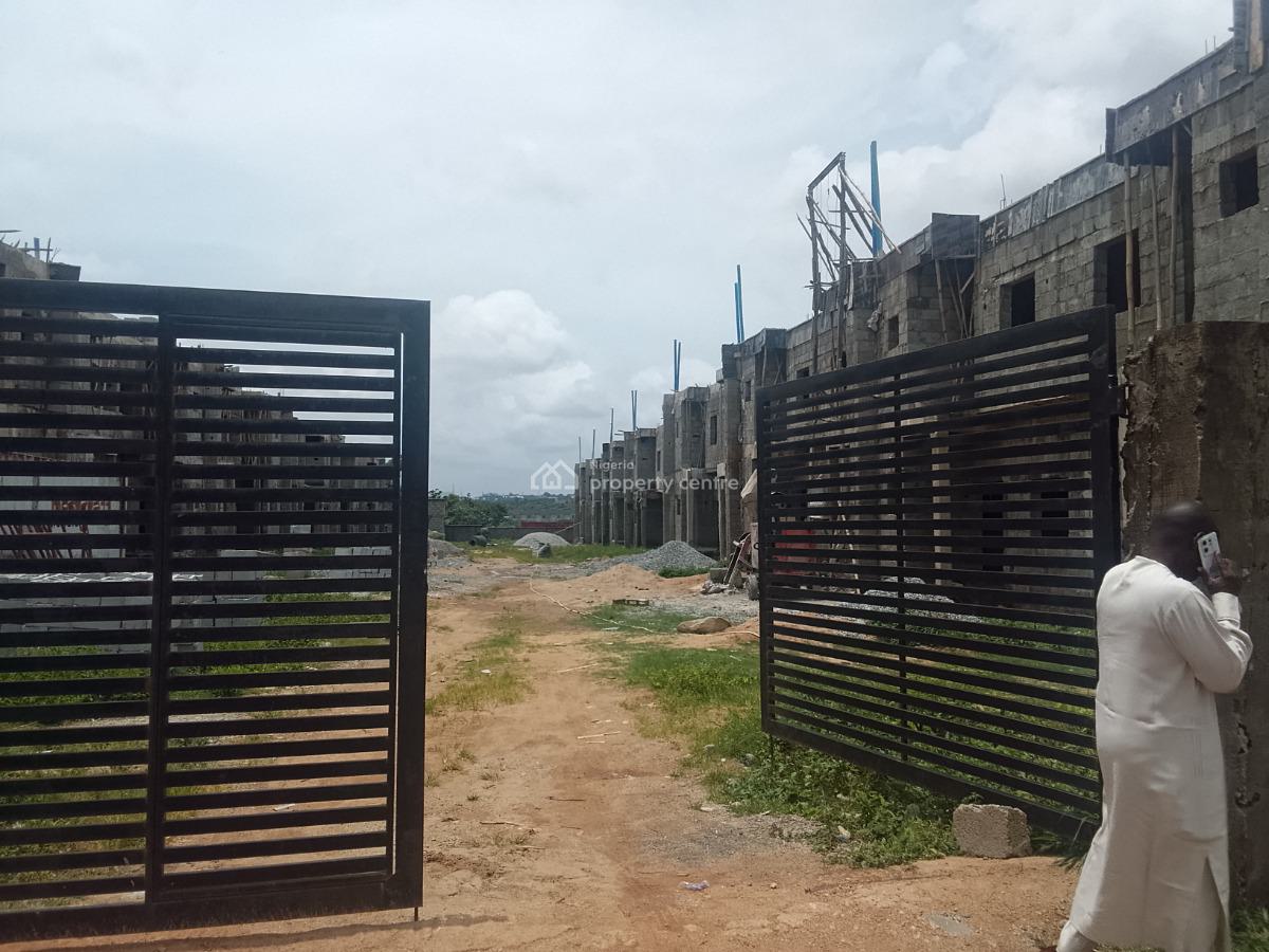 Three Bedrooms Terraced Carcass Duplex, By Kia Academy, Wuye, Abuja, Terraced Duplex for Sale