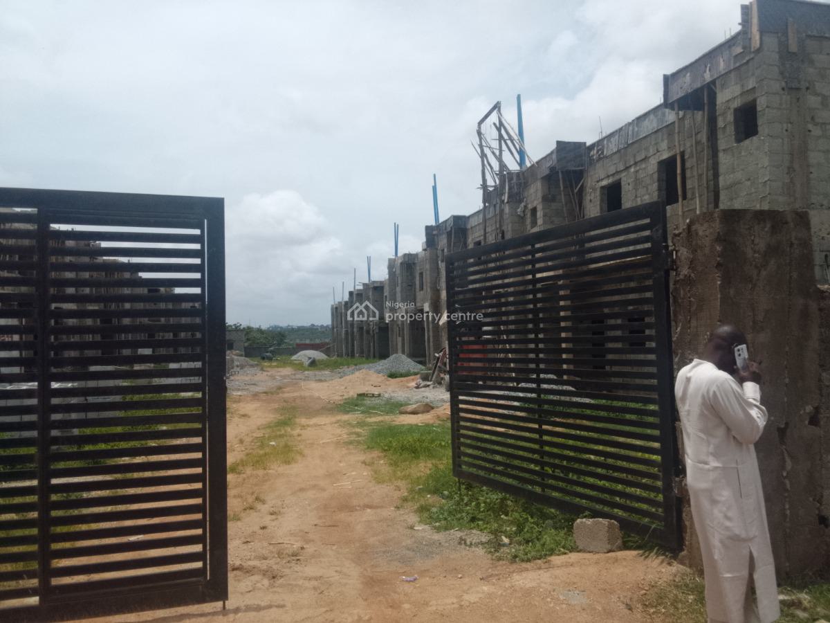 Three Bedrooms Terraced Carcass Duplex, By Kia Academy, Wuye, Abuja, Terraced Duplex for Sale