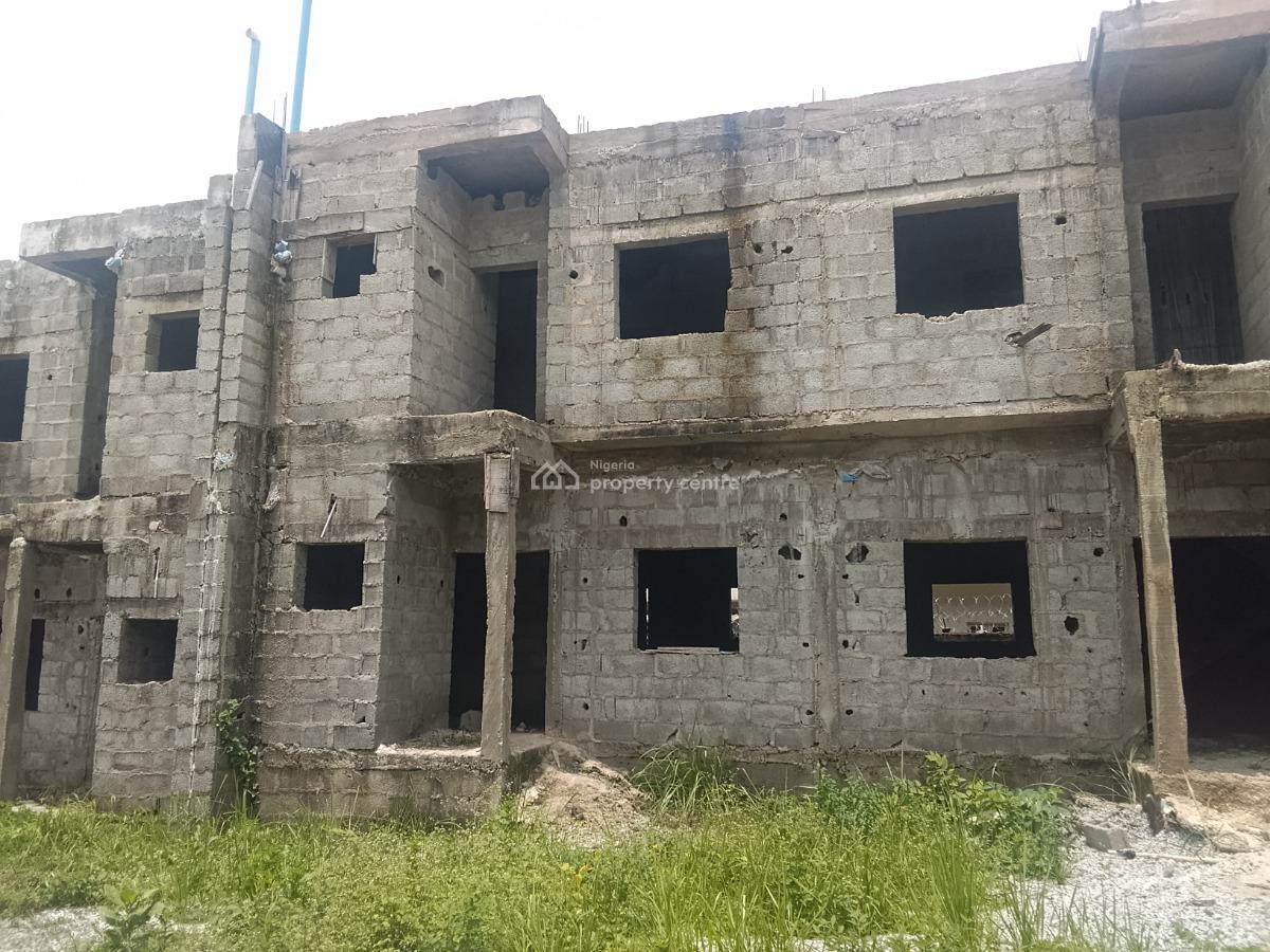 Three Bedrooms Terraced Carcass Duplex, By Kia Academy, Wuye, Abuja, Terraced Duplex for Sale