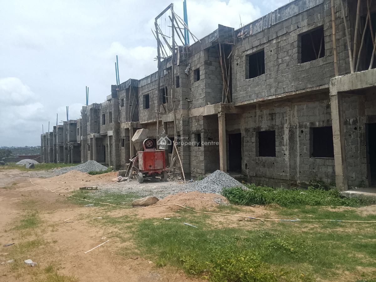 Three Bedrooms Terraced Carcass Duplex, By Kia Academy, Wuye, Abuja, Terraced Duplex for Sale