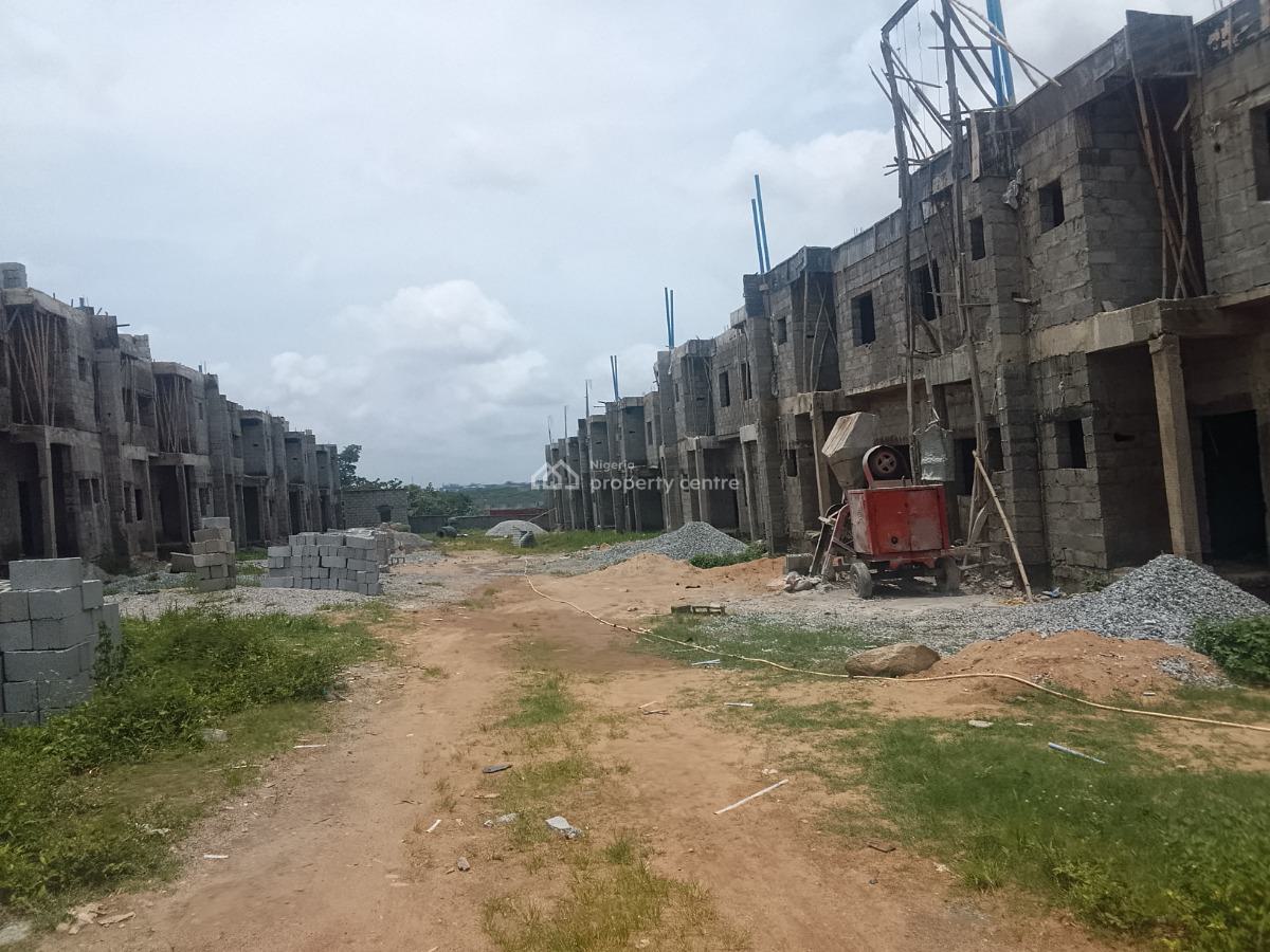 Three Bedrooms Terraced Carcass Duplex, By Kia Academy, Wuye, Abuja, Terraced Duplex for Sale