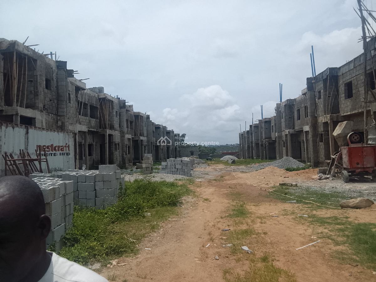 Three Bedrooms Terraced Carcass Duplex, By Kia Academy, Wuye, Abuja, Terraced Duplex for Sale