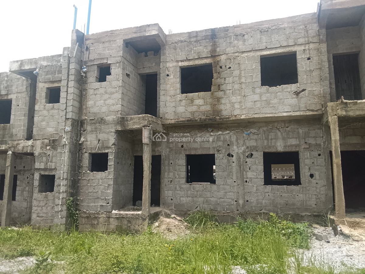 Three Bedrooms Terraced Carcass Duplex, By Kia Academy, Wuye, Abuja, Terraced Duplex for Sale