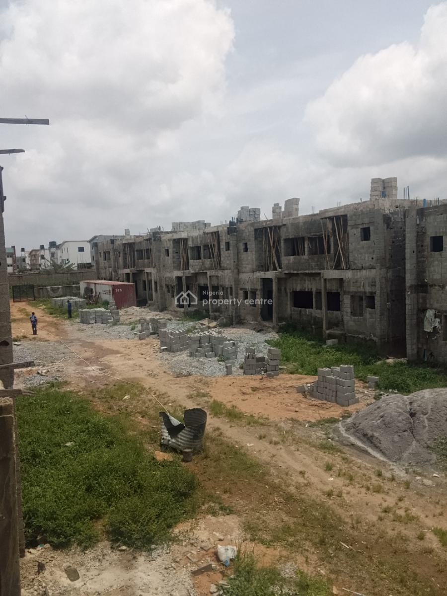 Three Bedrooms Terraced Carcass Duplex, By Kia Academy, Wuye, Abuja, Terraced Duplex for Sale