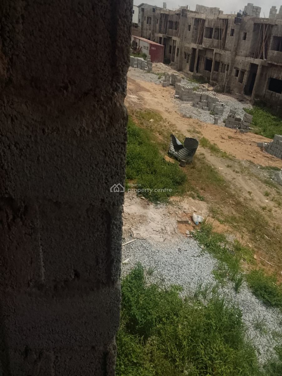 Three Bedrooms Terraced Carcass Duplex, By Kia Academy, Wuye, Abuja, Terraced Duplex for Sale
