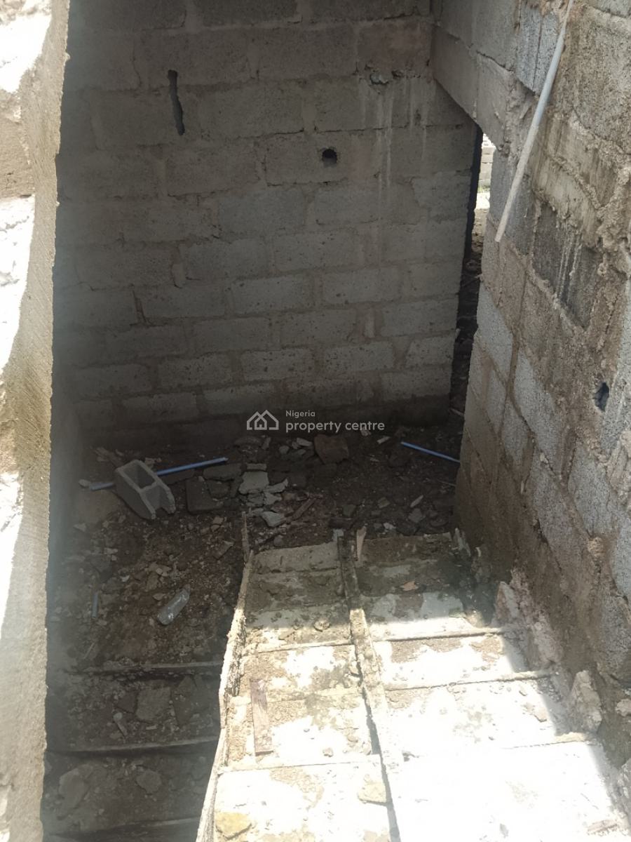 Three Bedrooms Terraced Carcass Duplex, By Kia Academy, Wuye, Abuja, Terraced Duplex for Sale
