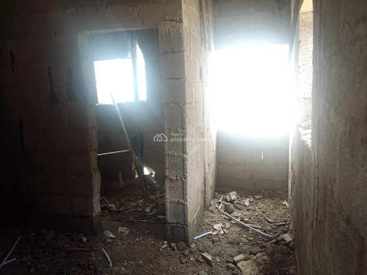 Three Bedrooms Terraced Carcass Duplex, By Kia Academy, Wuye, Abuja, Terraced Duplex for Sale