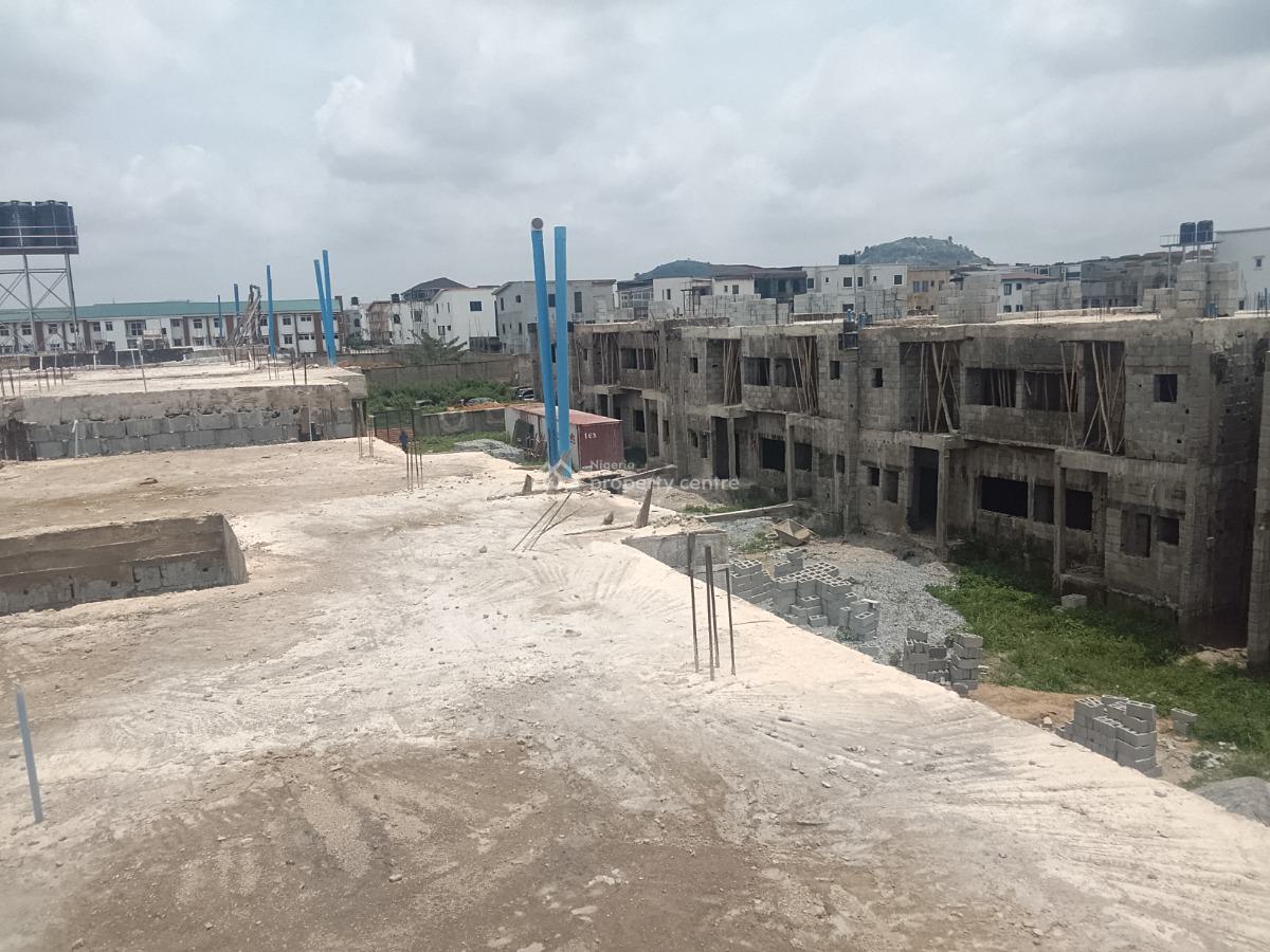 Three Bedrooms Terraced Carcass Duplex, By Kia Academy, Wuye, Abuja, Terraced Duplex for Sale