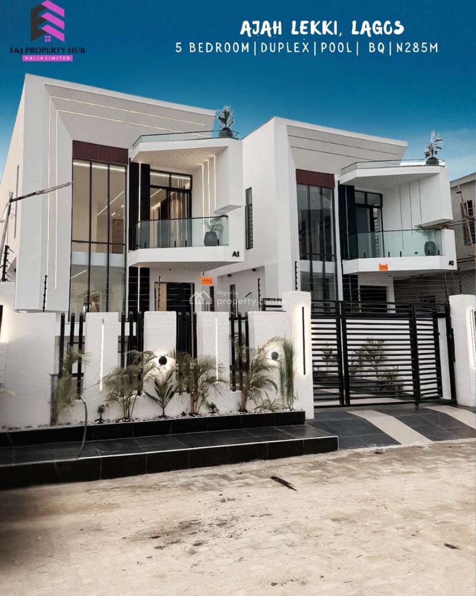 Modern Design 5 Bedroom Fully Detached Home with Swimming Pool and Bq, Lekki Palm City Estate, Ajah, Lagos, Detached Duplex for Sale
