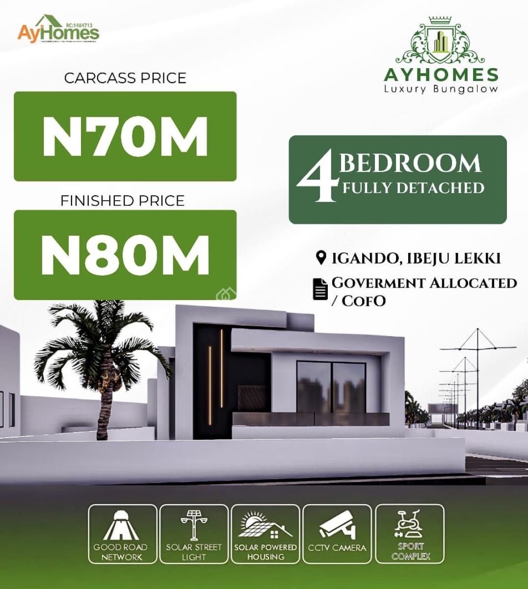Most Affordable Luxury Bungalow for The Elites Ayhomes Luxury Bungalow, Igando Orudu, Ibeju Lekki, Lagos, Detached Bungalow for Sale