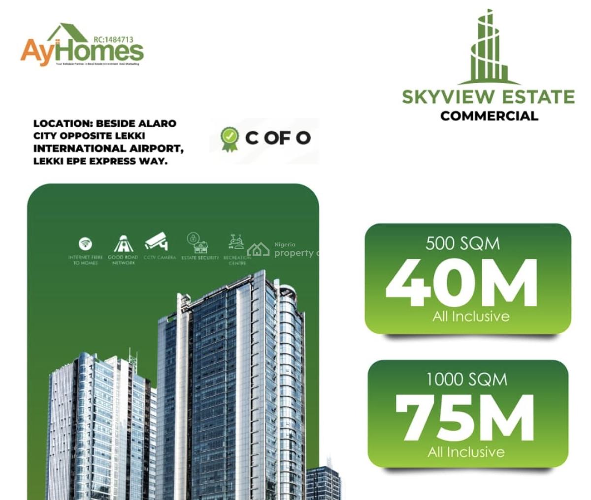 Land with Cofo The Most Affordable Commercial Land, Beside Alaro City Opposite Lekki International Airport, Lekki-epe Expressway, Epe, Lagos, Commercial Land for Sale