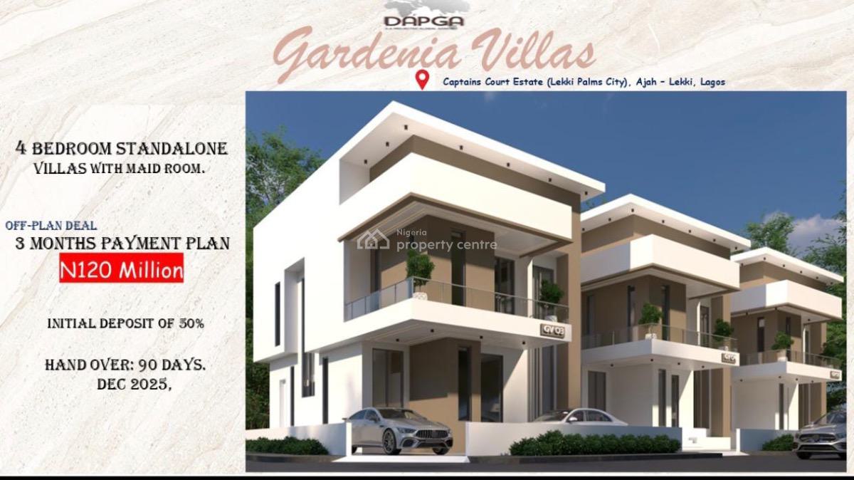 4 Bedroom Fully Detached Duolex with Bq for Super Distress, Lekki Palm City (captain’s Court Estate), Ajah, Lagos, Detached Duplex for Sale