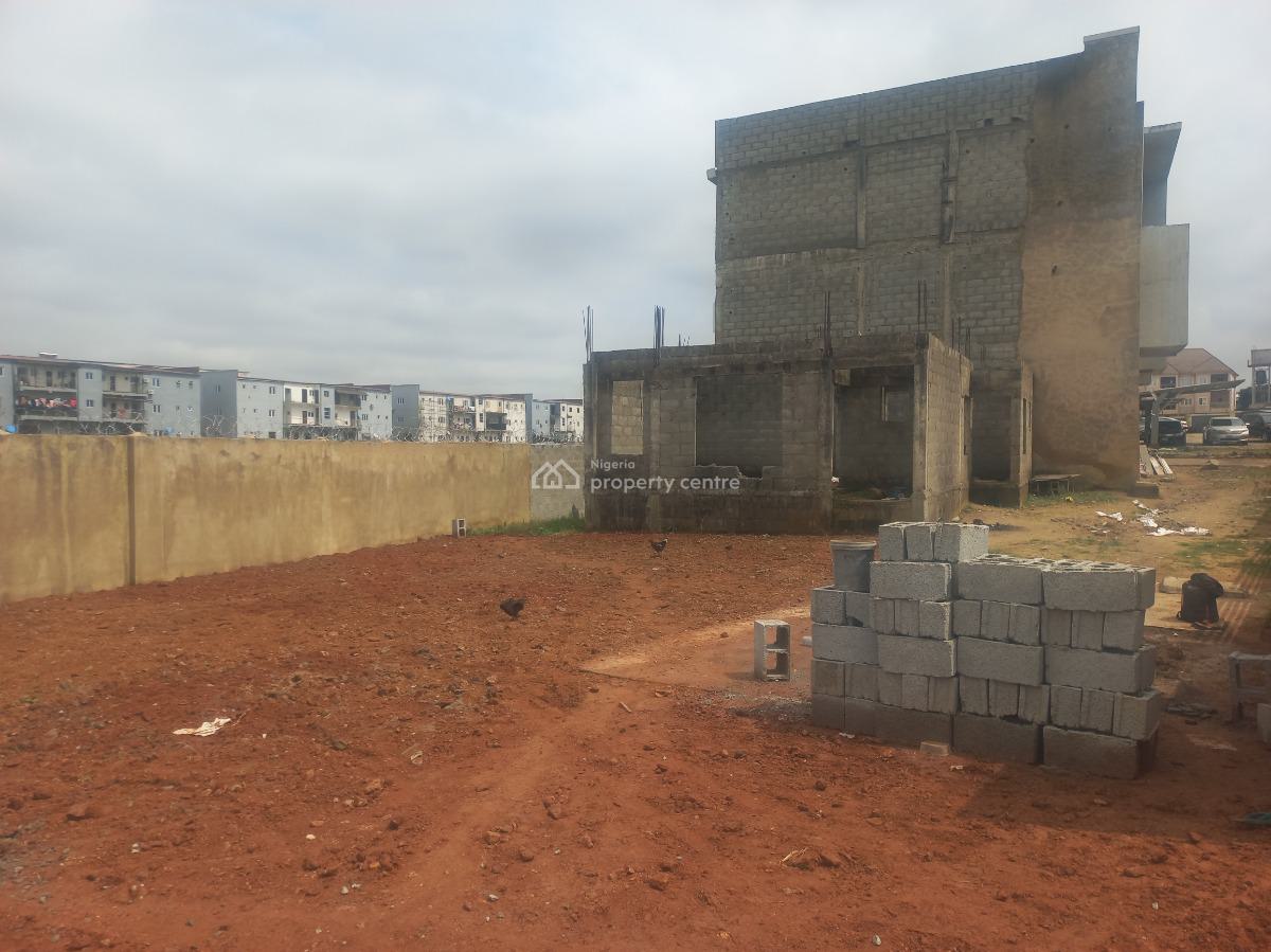 Cheap 4 Bedrooms Terrace Duplex with a Bq ( Carcass ), Near Mikuch Ville Estate, Gaduwa, Abuja, Terraced Duplex for Sale