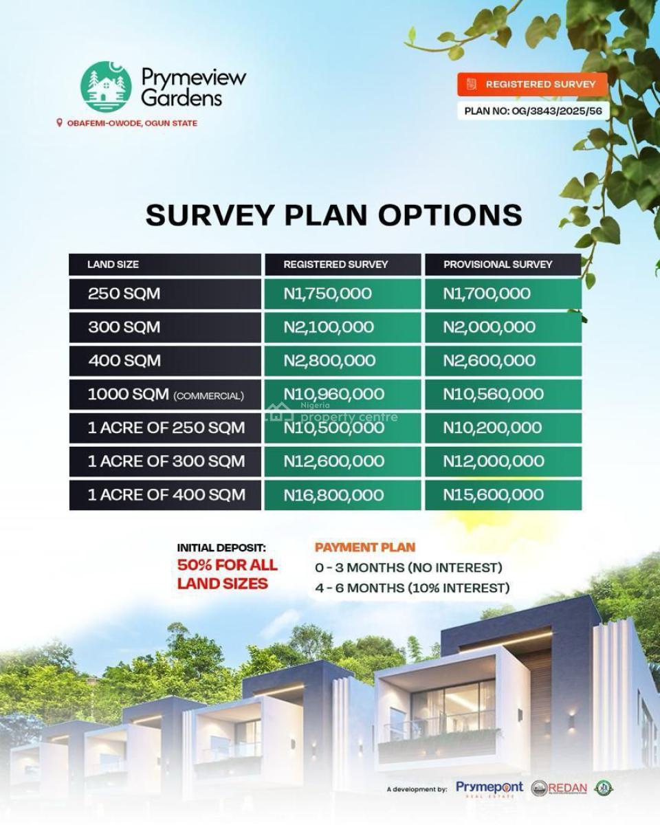 Prymeview Gardens -- Where Luxury Meets Affordability, Prymeview Gardens, Obafemi Owode, Ogun, Residential Land for Sale