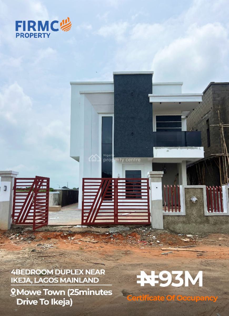Modern 4-bedroom Fully Detached Duplex Near Ikeja, Mowe Town, (25mins Drive to Lagos Mainland), Mowe Town, Ogun, Detached Duplex for Sale