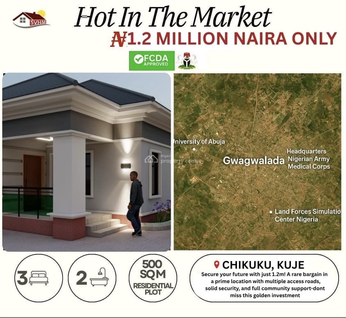 3 Bedroom Bungalow, Chikuku, Kuje, Abuja, Residential Land for Sale