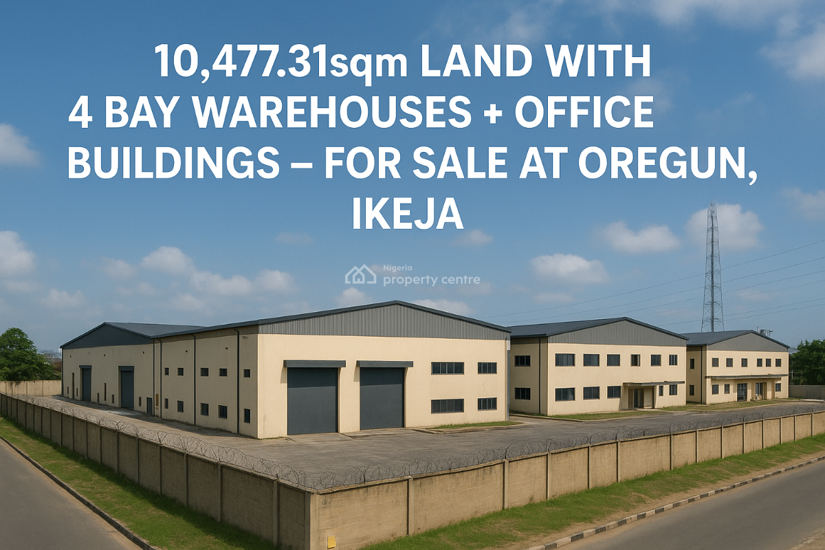 Prime 10,477.31sqm Land with 4 Bay Warehouses + Office Buildings, Oregun, Ikeja, Lagos, Warehouse for Sale