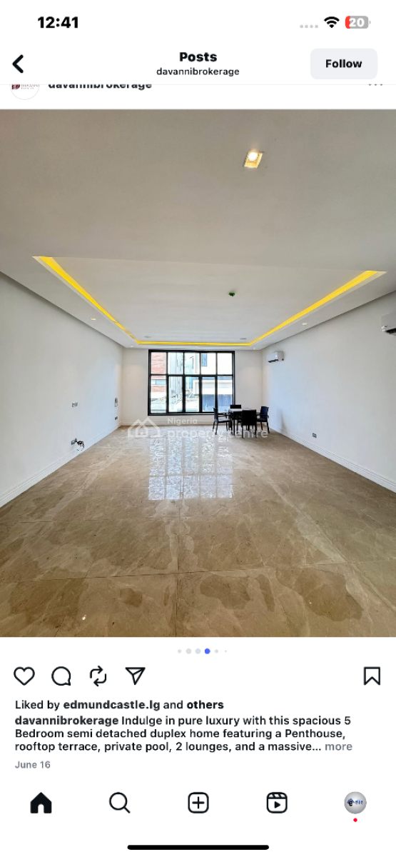 Luxury 5 Bedroom Semi Detached Duplex with a Penthouse, Pool, Elevator, Banana Island, Banana Island, Ikoyi, Lagos, Semi-detached Duplex for Sale