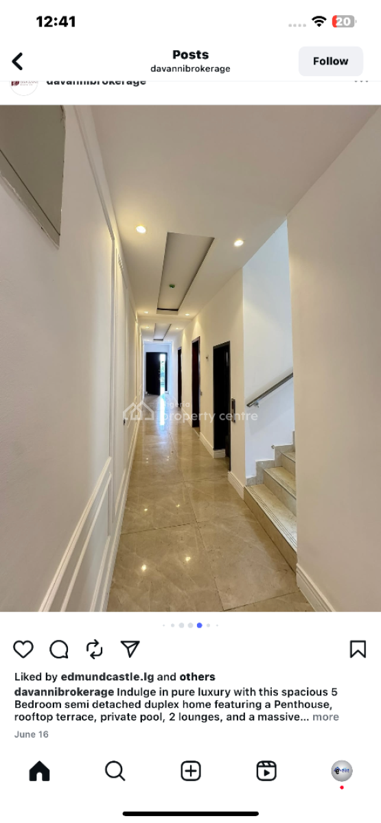 Luxury 5 Bedroom Semi Detached Duplex with a Penthouse, Pool, Elevator, Banana Island, Banana Island, Ikoyi, Lagos, Semi-detached Duplex for Sale