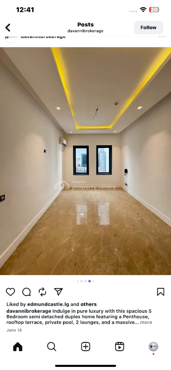 Luxury 5 Bedroom Semi Detached Duplex with a Penthouse, Pool, Elevator, Banana Island, Banana Island, Ikoyi, Lagos, Semi-detached Duplex for Sale