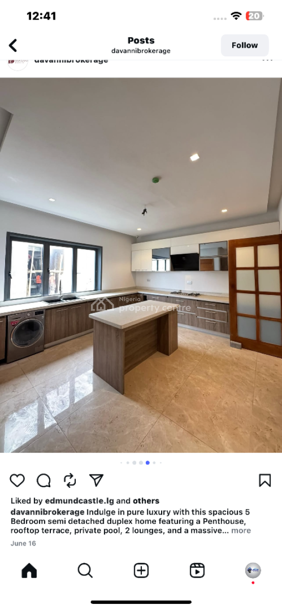 Luxury 5 Bedroom Semi Detached Duplex with a Penthouse, Pool, Elevator, Banana Island, Banana Island, Ikoyi, Lagos, Semi-detached Duplex for Sale