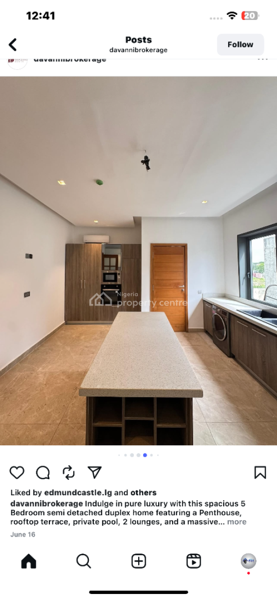 Luxury 5 Bedroom Semi Detached Duplex with a Penthouse, Pool, Elevator, Banana Island, Banana Island, Ikoyi, Lagos, Semi-detached Duplex for Sale