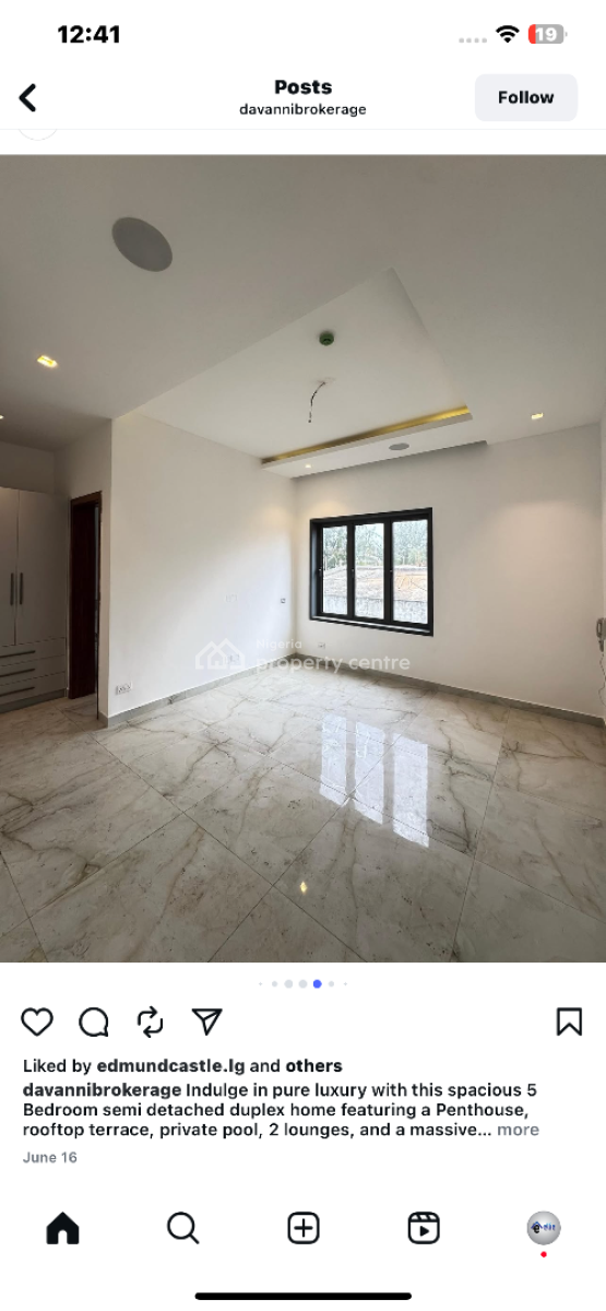 Luxury 5 Bedroom Semi Detached Duplex with a Penthouse, Pool, Elevator, Banana Island, Banana Island, Ikoyi, Lagos, Semi-detached Duplex for Sale