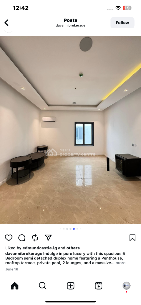 Luxury 5 Bedroom Semi Detached Duplex with a Penthouse, Pool, Elevator, Banana Island, Banana Island, Ikoyi, Lagos, Semi-detached Duplex for Sale