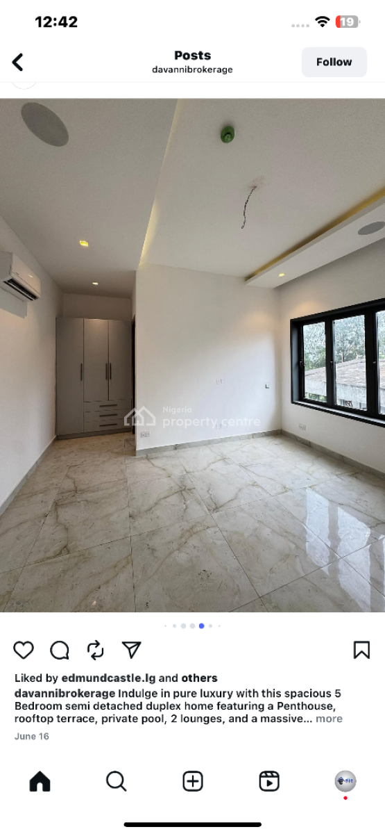 Luxury 5 Bedroom Semi Detached Duplex with a Penthouse, Pool, Elevator, Banana Island, Banana Island, Ikoyi, Lagos, Semi-detached Duplex for Sale