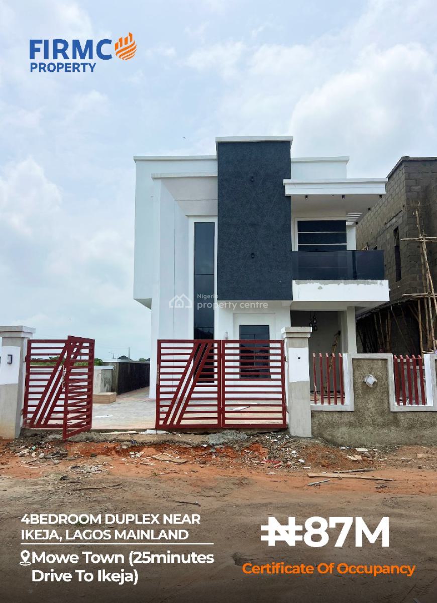 Modern 4-bedroom Fully Detached Duplex Near Ikeja, Mowe Town, (25mins Drive to Ikeja), Mowe Town, Ogun, Detached Duplex for Sale