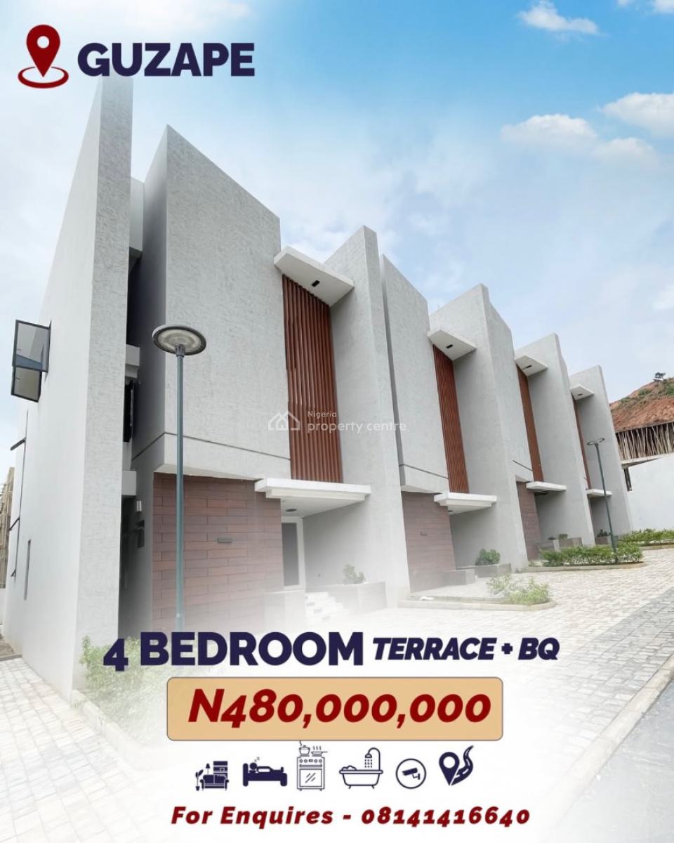4 Bedrom Terrace+ Bq, Guzape District, Abuja, Terraced Bungalow for Sale