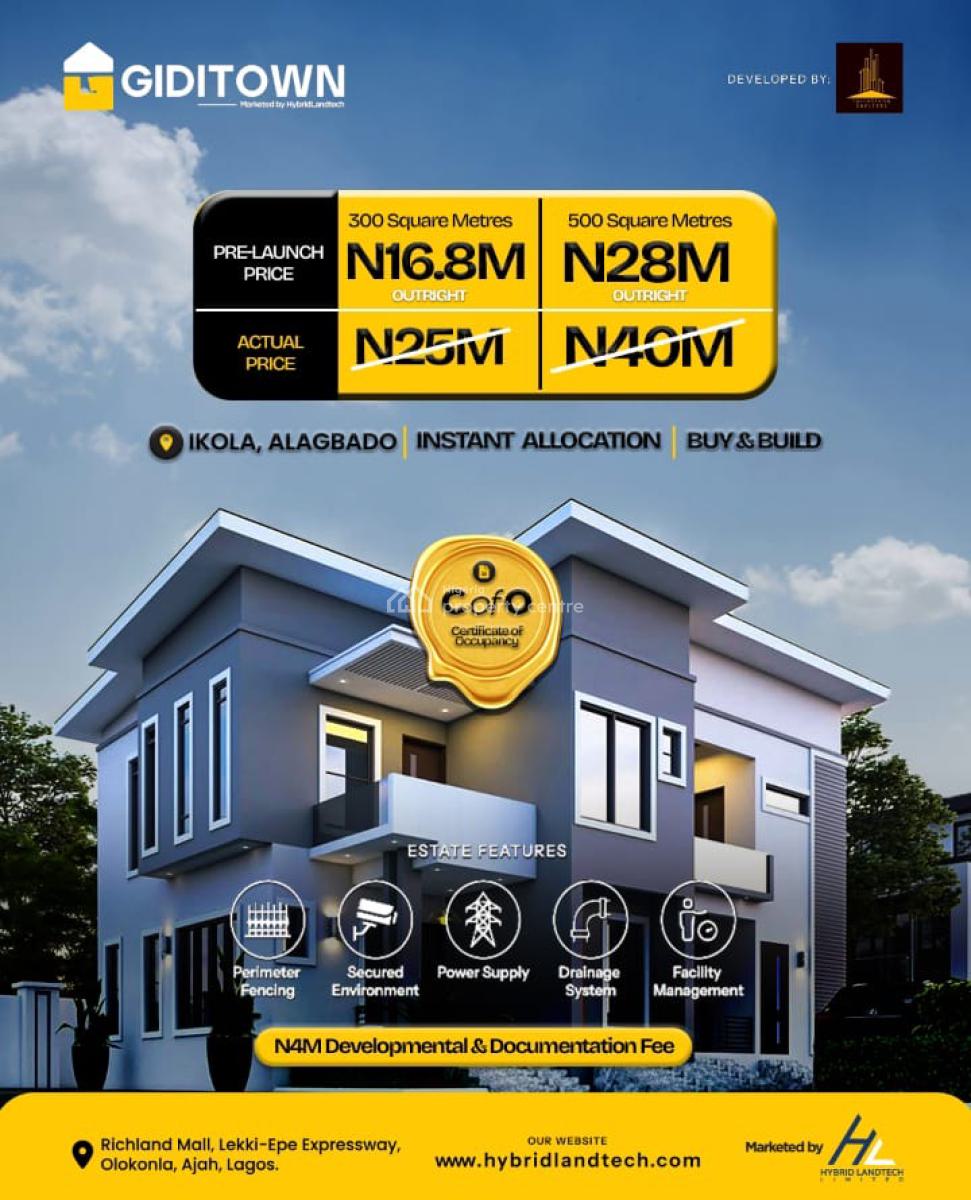 Buy and Build Land, Gidi Town, Ikola, Alagbado, Ifako-ijaiye, Lagos, Land for Sale