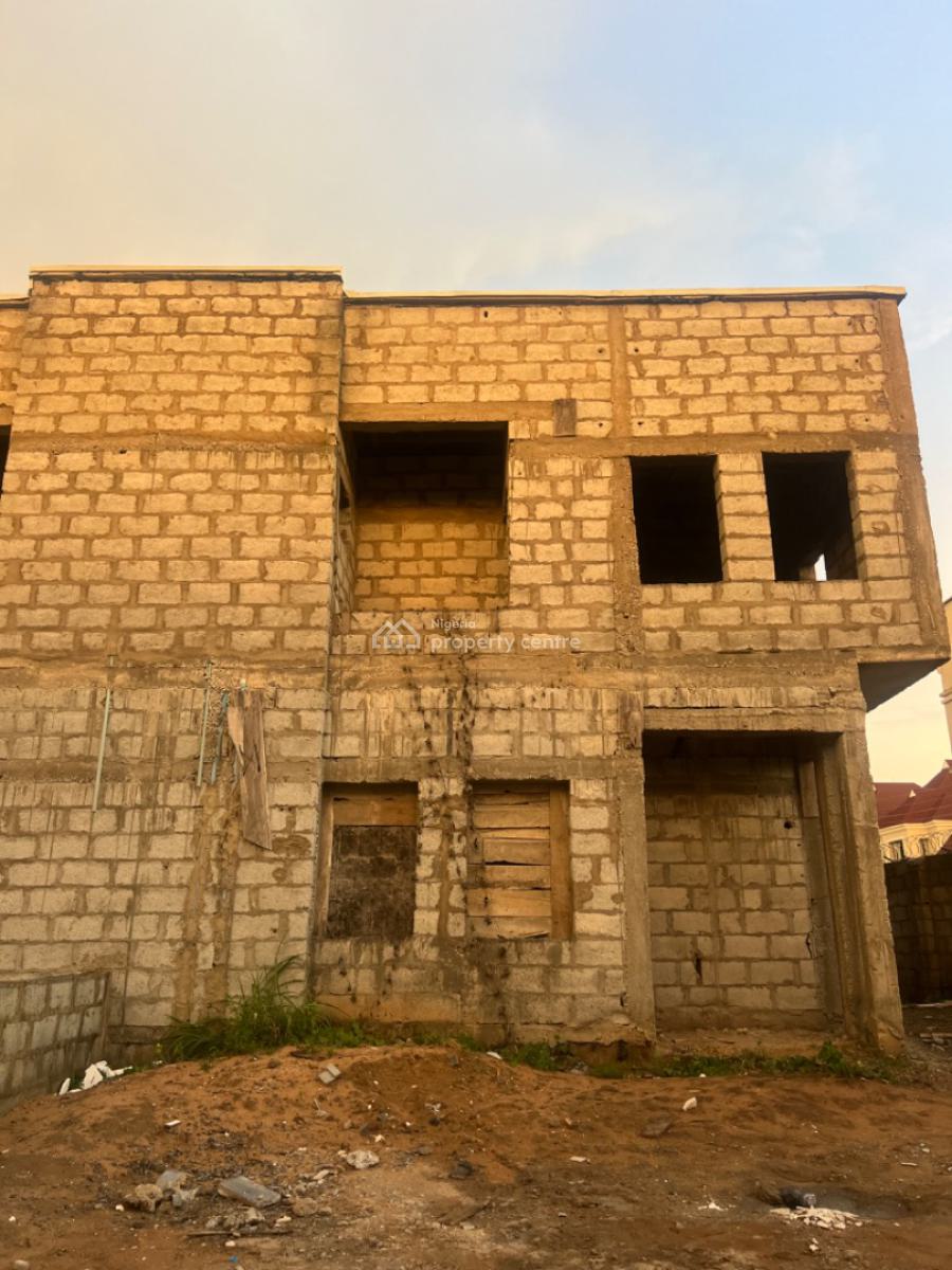 4-bedroom Semi-detached Duplex Carcass, Emmanuel Mbaka Rd, Airport Rd, Lugbe District, Abuja, Semi-detached Duplex for Sale