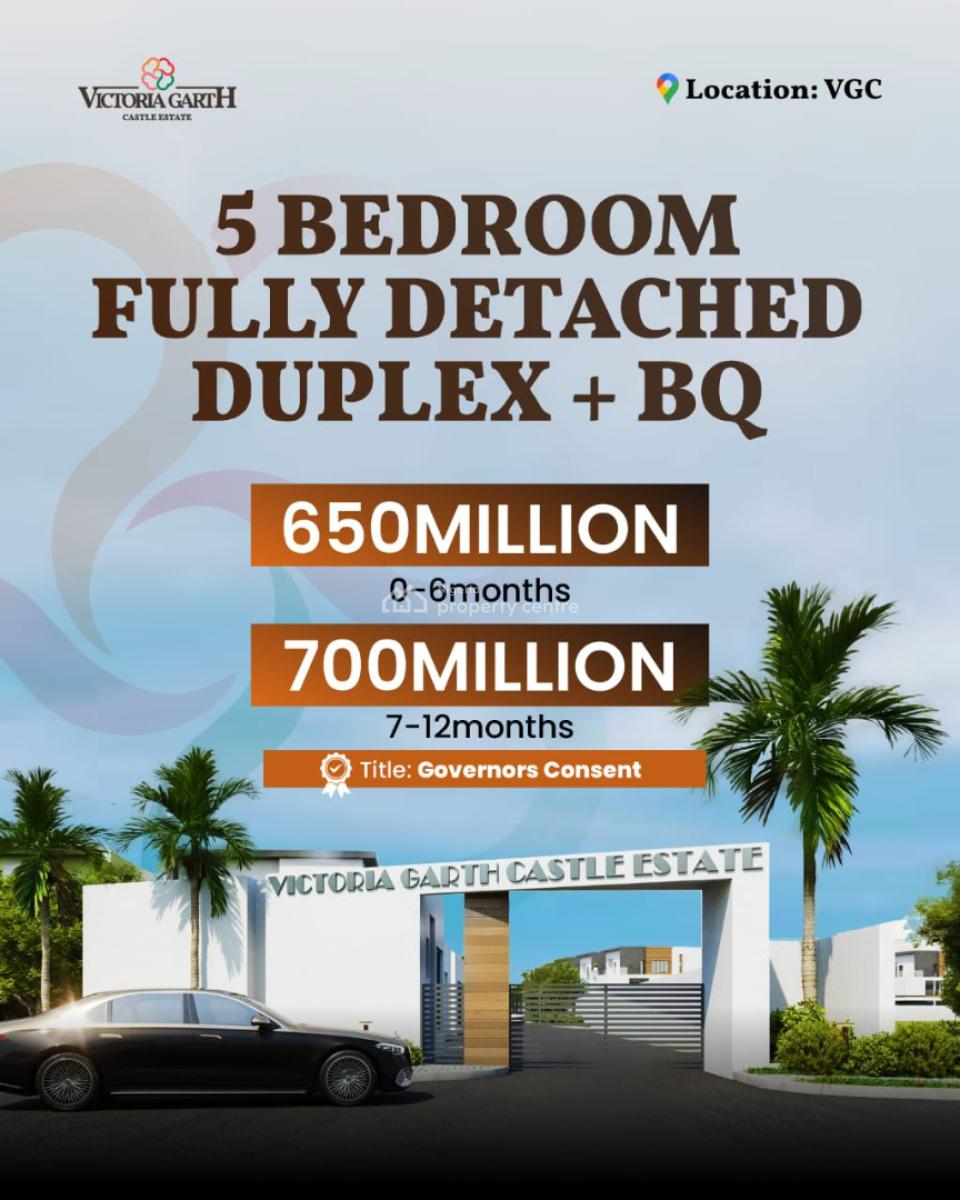 Luxury 5 Bedroom Fully Detached Duplex with Bq, V.g.c Main, Lekki, Lagos, Detached Duplex for Sale