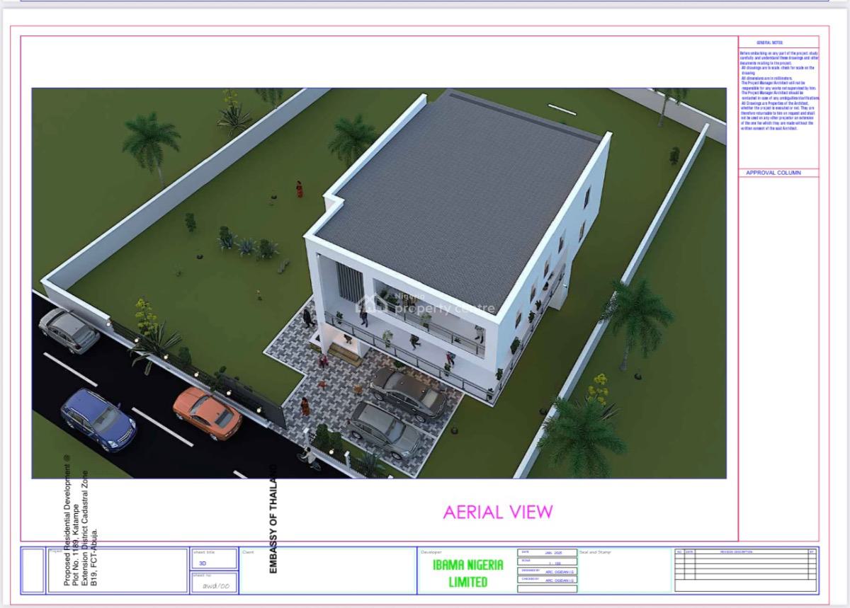 500sqm Table Land Buildable and Livable for a 5 Bedroom Duplex with Bq, Diplomatic Zone, Katampe Extension, Katampe, Abuja, Residential Land for Sale