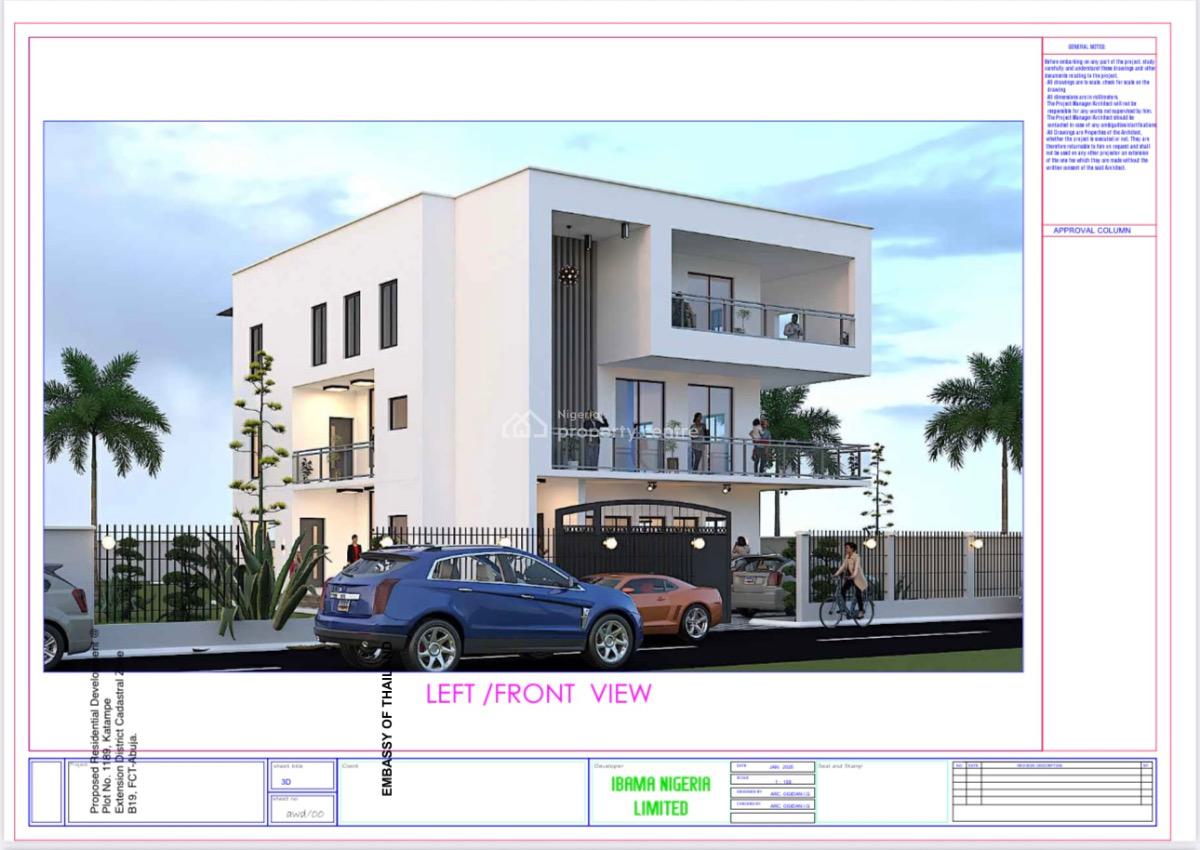 500sqm Table Land Buildable and Livable for a 5 Bedroom Duplex with Bq, Diplomatic Zone, Katampe Extension, Katampe, Abuja, Residential Land for Sale