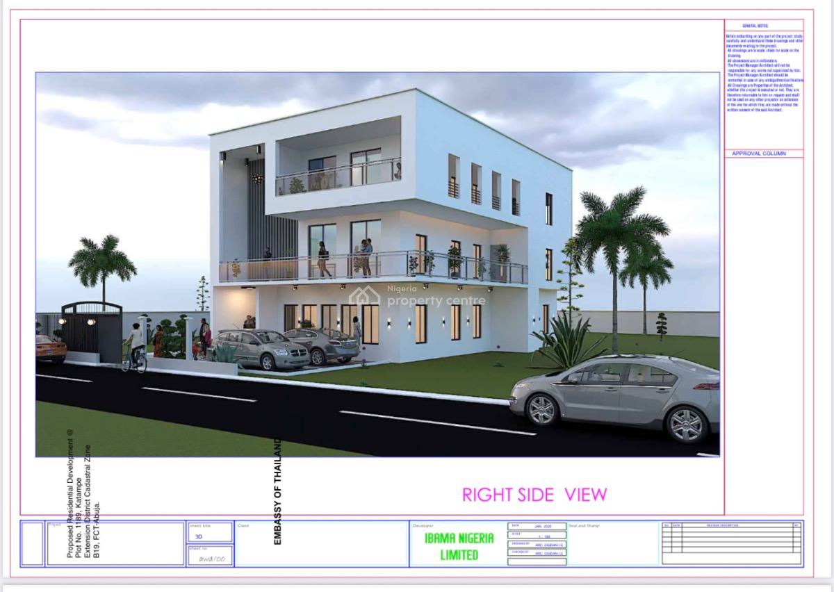 500sqm Table Land Buildable and Livable for a 5 Bedroom Duplex with Bq, Diplomatic Zone, Katampe Extension, Katampe, Abuja, Residential Land for Sale