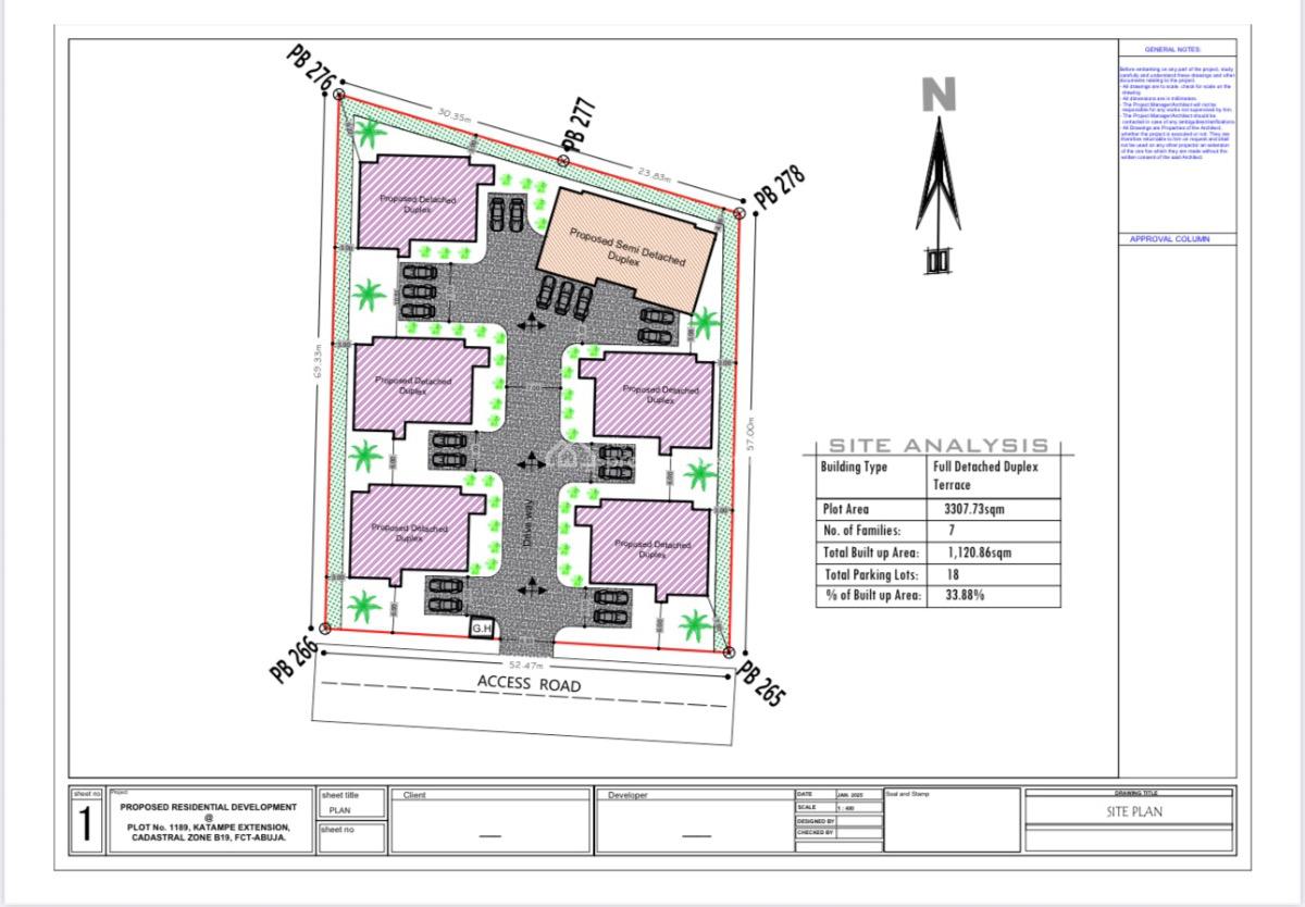 500sqm Table Land Buildable and Livable for a 5 Bedroom Duplex with Bq, Diplomatic Zone, Katampe Extension, Katampe, Abuja, Residential Land for Sale