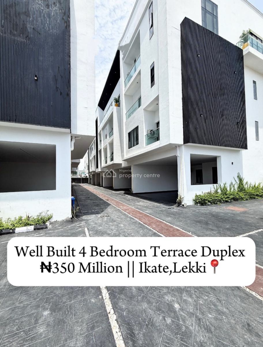 Luxurious 4bedroom Terrace Duplex with Bq in Ikate Lekki, Ikate, Lekki, Lagos, Terraced Duplex for Sale