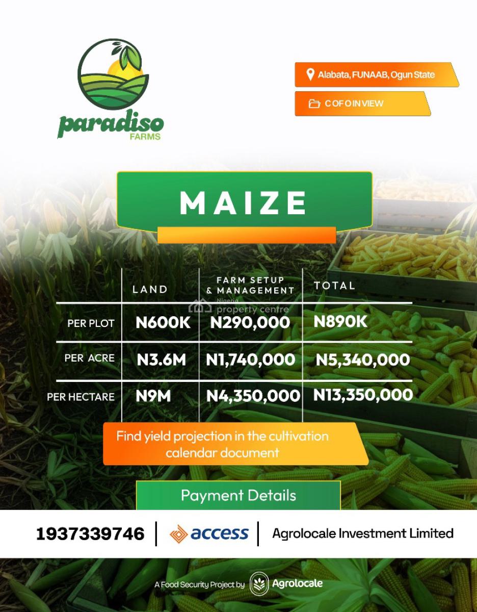 a Sustainable Pathway to Land Ownership and Profitable Farming, Fast Moving Crops with The Assurance of Timely Harvest, Abeokuta North, Ogun, Commercial Land for Sale
