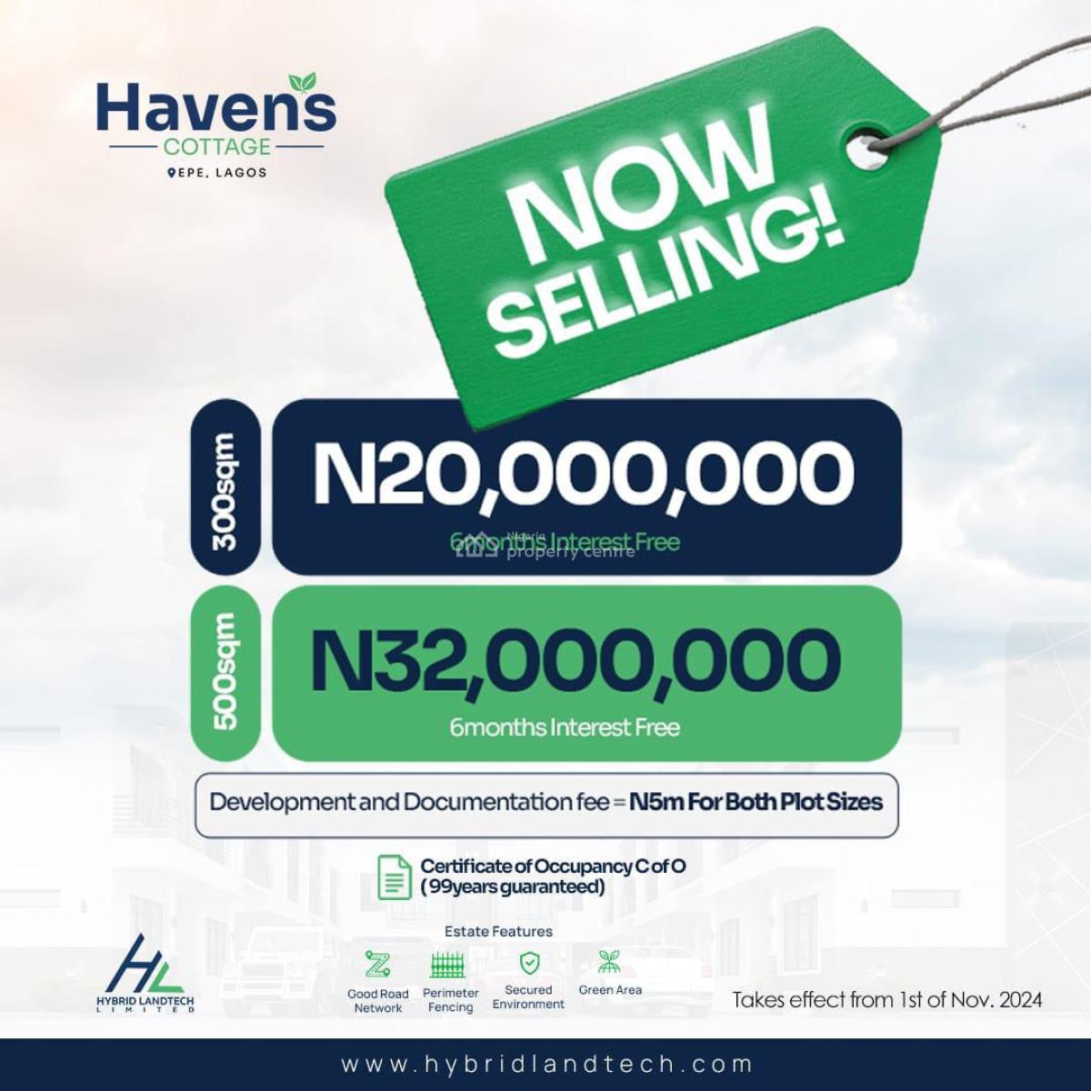 C of O Land, Havens Cottage, Noforija, Epe, Lagos, Residential Land for Sale